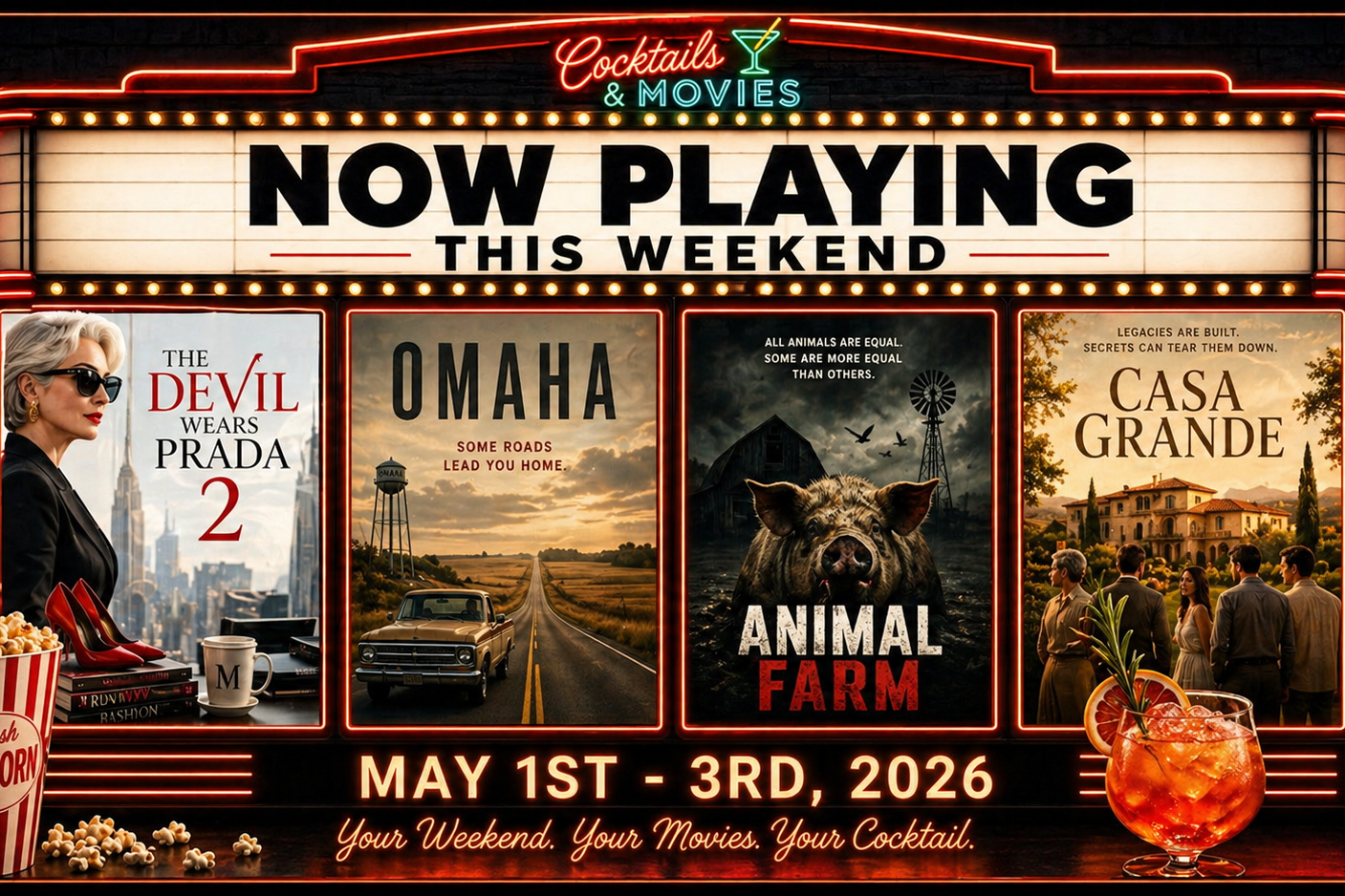 weekend pourcast 5.1.26 cocktails and movies
