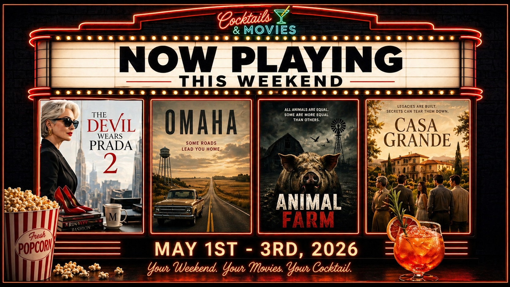 weekend pourcast 5.1.26 cocktails and movies